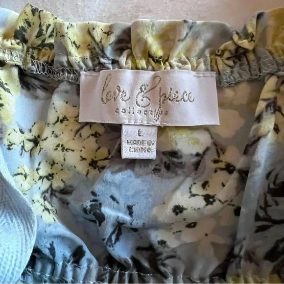 #0201 Love & Piece Collective Sundress, Blue & Yellow, Size L - Picture 4 of 5